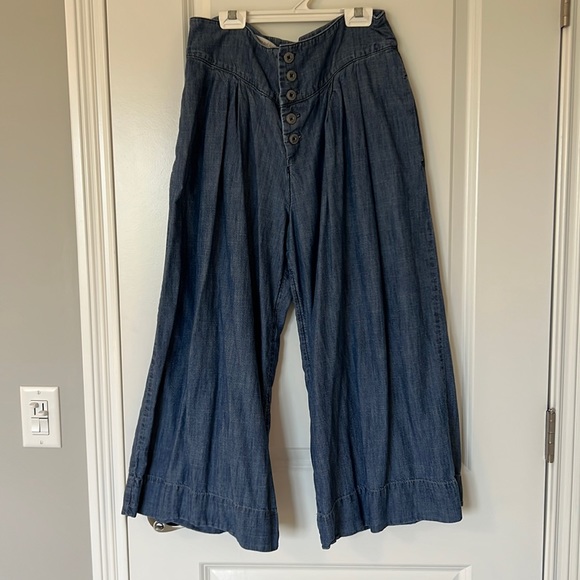 Anthropologie Pilcro Ultra High-Rise Cropped Wide-Leg Jeans - Picture 3 of 11